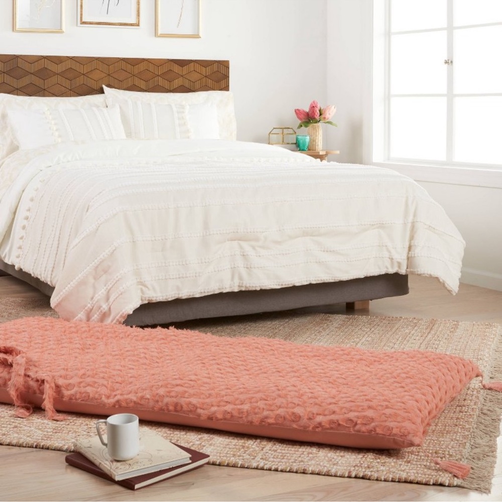 OPALHAUSE fringe dot lounge pillow peach!